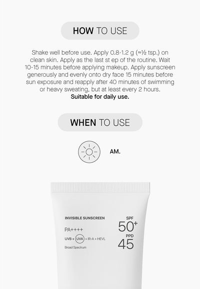 Invisible Sunscreen SPF50+
