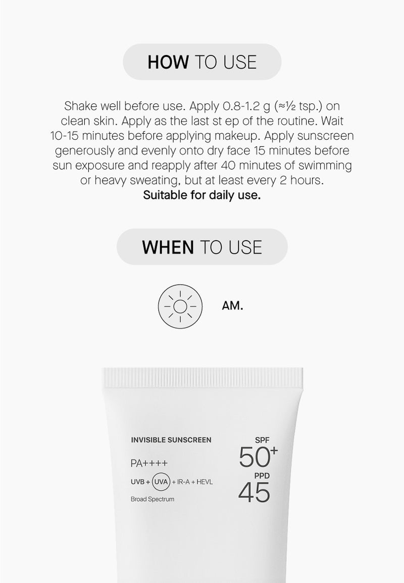 Invisible Sunscreen SPF50+