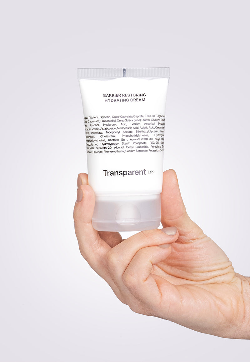 Moustirizer crème cosmétique, plaque acrylique striée transparente